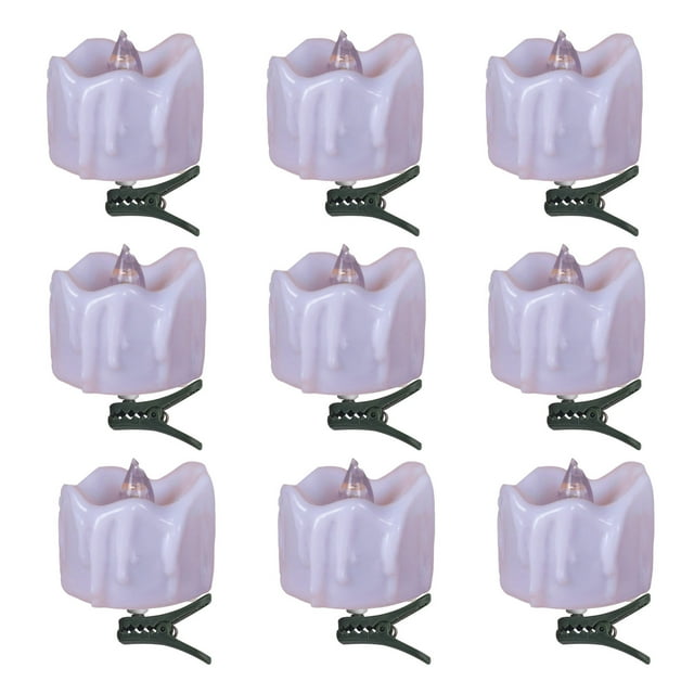 EGNMCR Decorative Lights 9Pcs Candle Light LED Candle Decorations LED Decor LED Candles With Clip LED Candles Candle Wick Clips Decorative Lamps LED Candle Lamps Decora the lamp