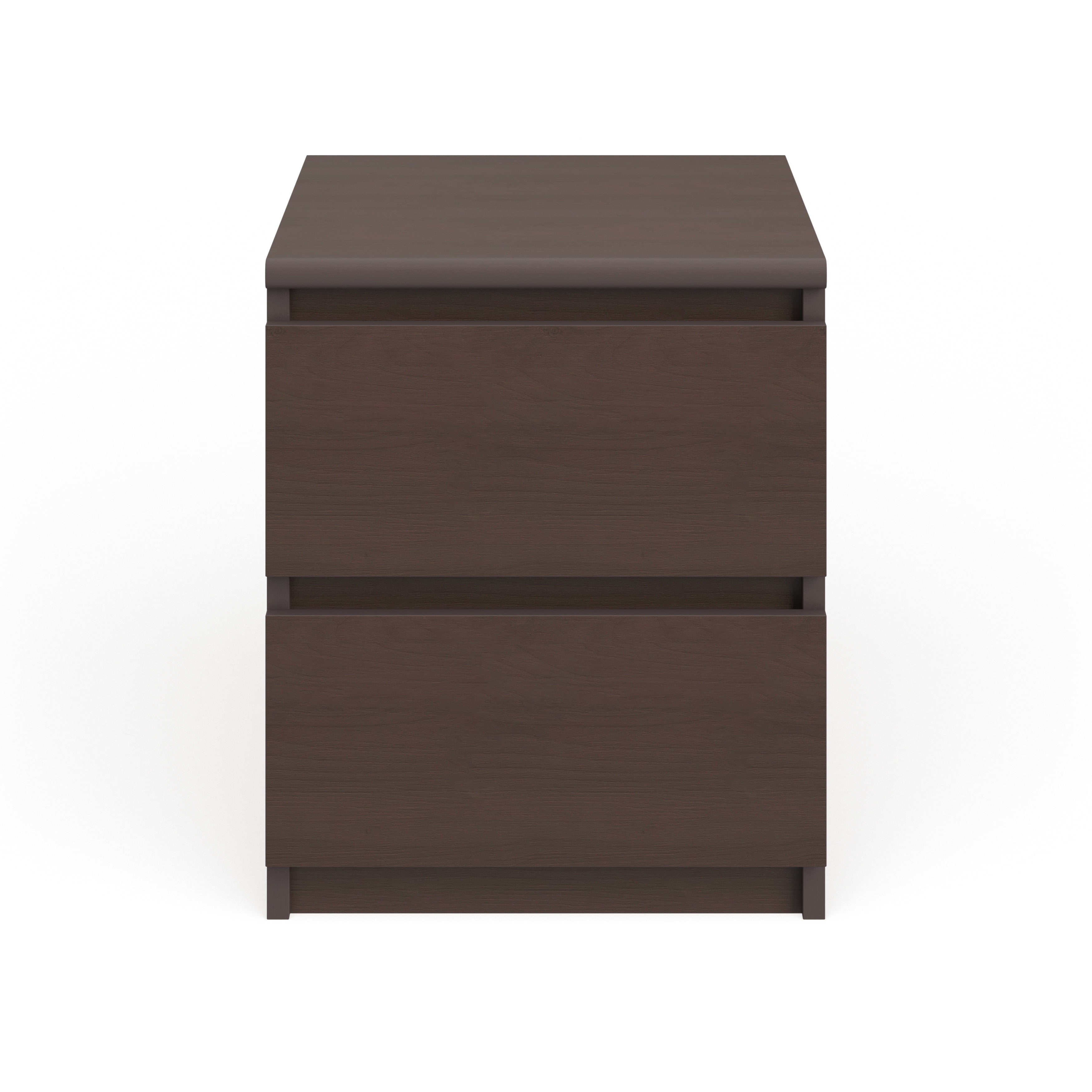 Porch Den McKellingon Contemporary 2 drawer Nightstand Black Woodgrain N A