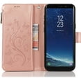 thumbnail image 3 of Wallet Case for Samsung Galaxy S8, Premium PU Leather Magnetic Closure Flower Pattern Handbag Zipper Pocket Case Kickstand Card Holder Slots Shockproof Flip Cover for Galaxy S8 - Rose Gold, 3 of 8