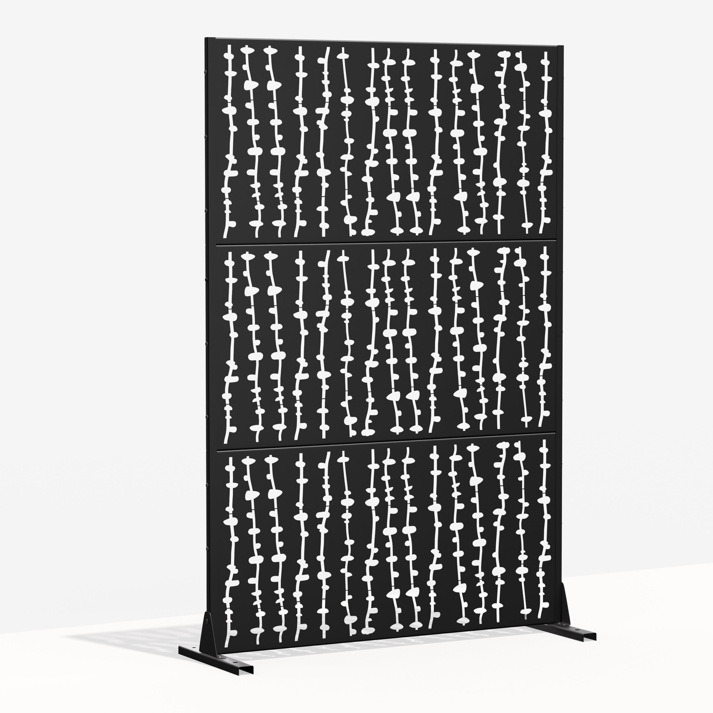 MAYEERTY Folding Privacy Screen – Heavy-Duty Galvanized Steel Panel,Black