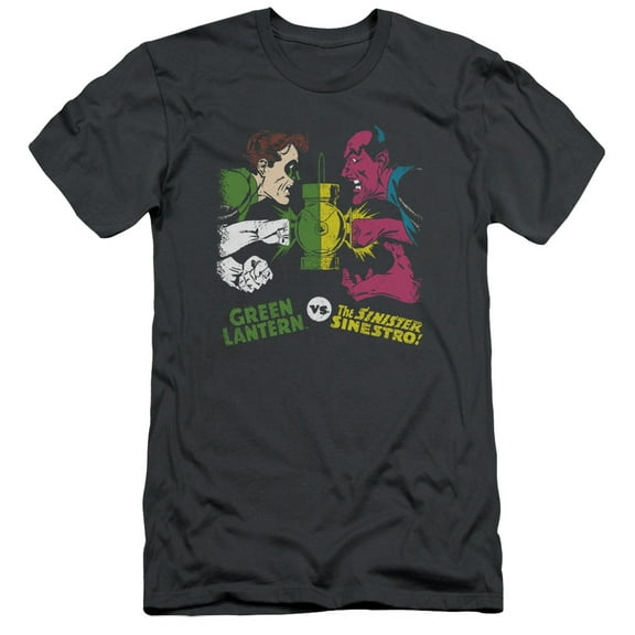 DC Comics Gl Vs Sinestro S/S Adult 30/1 T-Shirt Charcoal