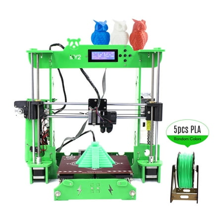 TNICE MY2 Desktop RepRap i3 3D Printer DIY Kit ST Mainboard Integrated Extruder 2004 LCD Display Acrylic Frame with 100m PLA Filament Work with ABS PLA