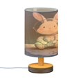 thumbnail image 2 of Lamp Printed Gifts Table Lamp USB Bedside Desk Nightstand Lamp Wood Base for Bedroom Living Room Office Desk College Dorm Rabbit in A Space, 2 of 7