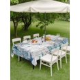 thumbnail image 4 of Outdoor Tablecloth with Umbrella Hole for Patio/Picnic/Party/Camping, Teal Blue Coastal Waterproof Table Cloth Rectangle Table Cover Washable, Starfish Beach Nautical Coral Vintage (60"x 84"), 4 of 9