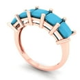 thumbnail image 2 of 2.5 ctw Wedding Band for Women - 18K Rose Gold Simulated Turquoise Stackable Eternity Ring, 2 of 6