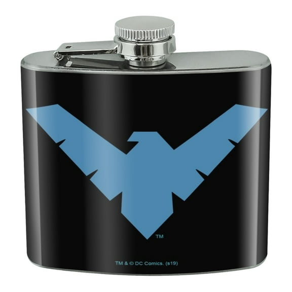 Batman Nightwing Logo Stainless Steel 5oz Hip Drink Kidney Flask