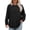 Black, variant on DOKOTOO Womens Plus Size Tops Crewneck Long Sleeve Shirts Loose Ribbed Knit Tunic Tops Curved Hem Pullover 1X-5X