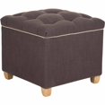 thumbnail image 3 of SAFAVIEH Joanie Rustic Glam Tufted Storage Ottoman, Charcoal/Taupe, 3 of 4