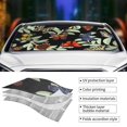 thumbnail image 3 of Yiaed Multicolored Butterflies Print Car Windshield Sunshade Front Auto Car Front Window Sun Shade Foldable Sun Visor Shield Cover Auto Accessories for Sedan SUV Truck-Medium, 3 of 5