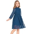 thumbnail image 7 of Arshiner Flypigs Tween Girls Long Sleeve Fall Dresses Swiss Dot Casual Party Dress, 7 of 7