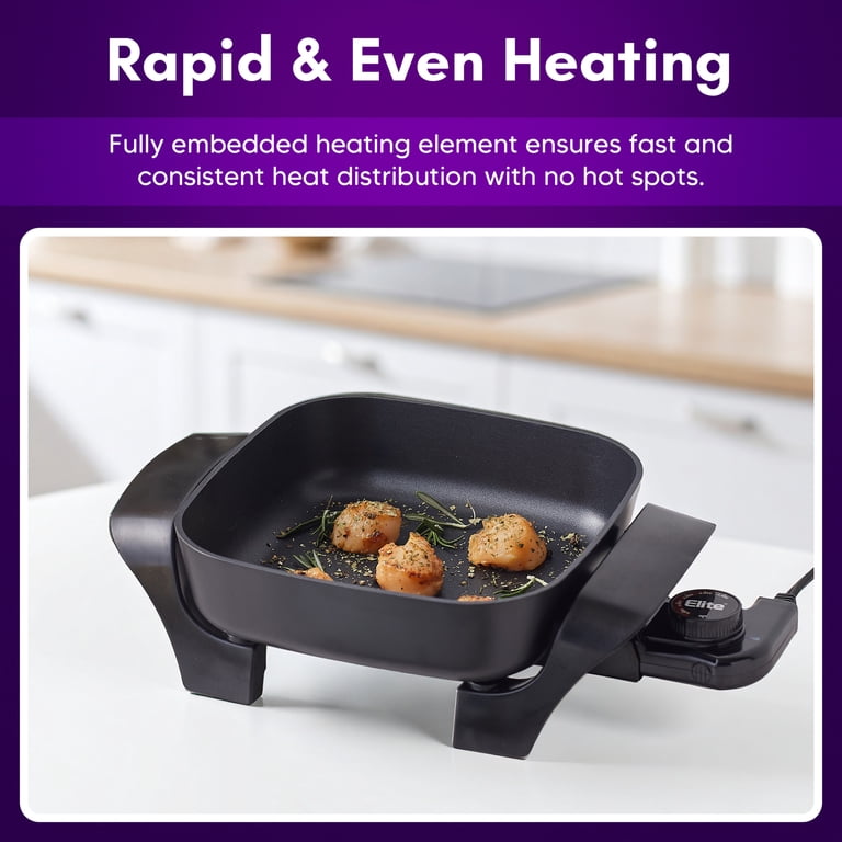 Elite Gourmet 8" Electric Skillet with Tempered Glass Lid photo 2