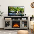 thumbnail image 4 of Topbuy 58" Fireplace TV Stand Media Console Table with 18" 1500W Electric Fireplace Grey, 4 of 5