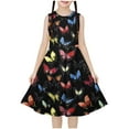 thumbnail image 2 of LOVZFMLL Robe Sans Manches Extensible Ligne A Robe de Récital Scolaire Patineuse Manches Courtes Col Rond, 2 of 6