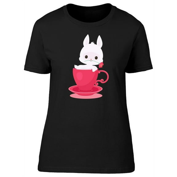 Cute Bunny Inside Cup T-Shirt Women -Image by Shutterstock, Female x-Large