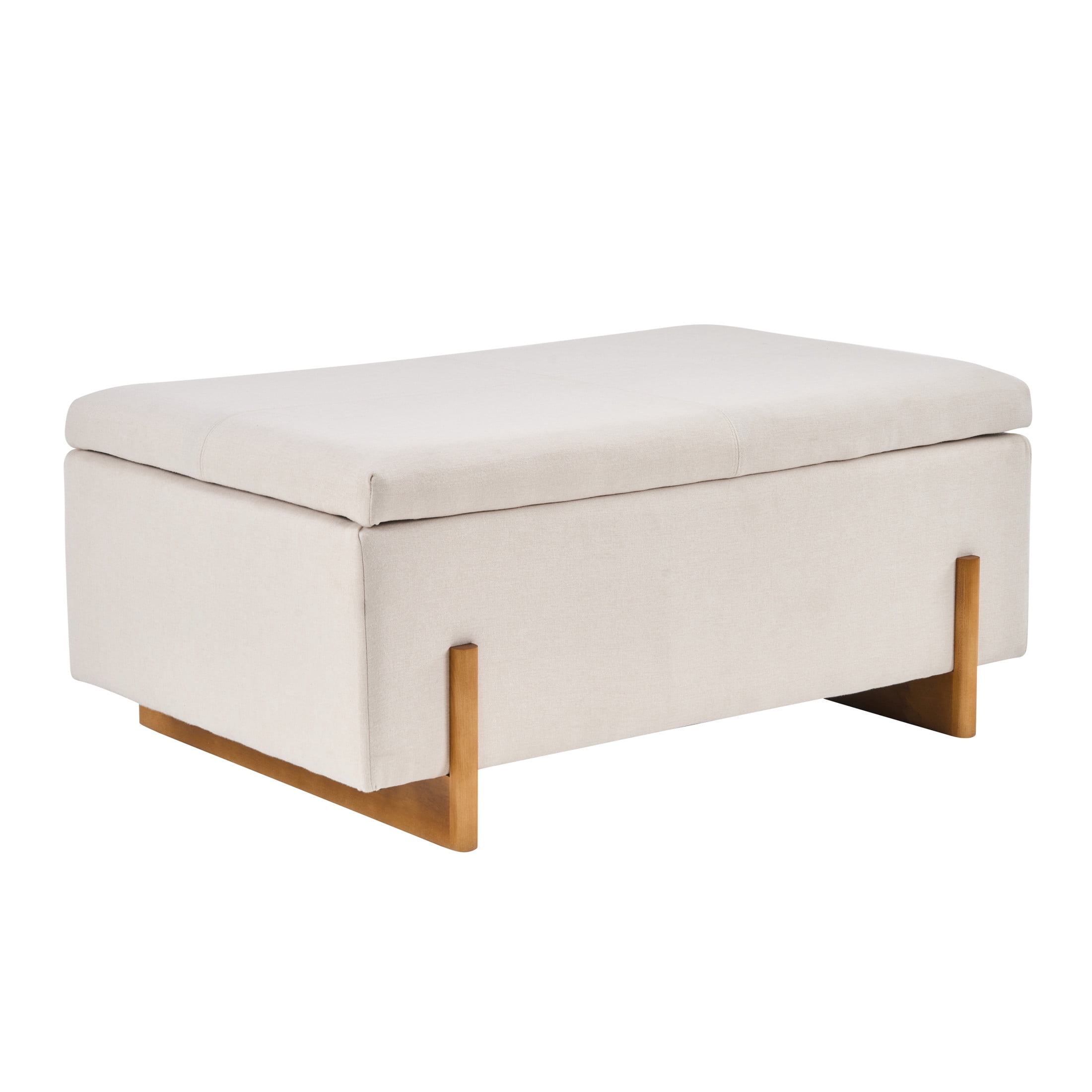 Christopher Knight Home 39" Modern Upholstered Ottoman, Storage Bench with Lift-Top Lid, Beige