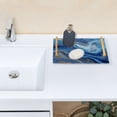 thumbnail image 7 of Iauyy Modern Square Bathroom Tray with Handles - Acrylic & Aluminum Alloy Vanity Countertop Organizer ，Golden Glitter Swirls, 7 of 7