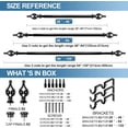 thumbnail image 4 of Urbanest Adjustable Double Curtain Rod Set Portia Flat Button Finials – 1″ Front & 5/8″ Back Rod With Black Rod, 48–84 Inches, 4 of 6