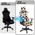 thumbnail image 5 of Jiueut Cow Print Gaming Chair Cover with Armrest Pad, Stretchable Computer Chair Covers Thick Rotating Chair Seat Protection Anti-Dust High Back Chair Slipcover with Elastic Bottom, 5 of 7
