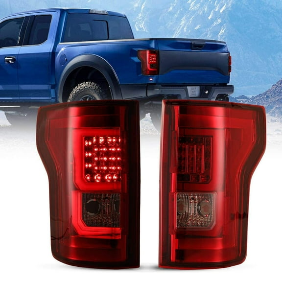 Pair Red Full LED Brake Tail Lights Rear Lamps For 2015-2017 Ford F-150 Pickup