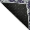 thumbnail image 4 of 5' X 8' Purple Eggplant And Sage Medallion Washable Indoor Outdoor Area Rug, 4 of 5