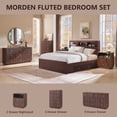thumbnail image 4 of wow97e Nightstand with Charging Station, Wood Fluted 21.65" Wide End Table with 2 Drawers for Bedroom, Living Room, 4 of 7