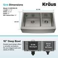 thumbnail image 6 of KRAUS Standart Pro 33" Apron Front Farmhouse 16 Gauge 60/40 Double Bowl Stainless Steel Kitchen Sink, 6 of 8