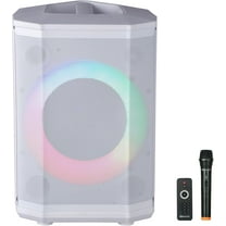 Supersonic IQ Sound IQ-6708DJBT 8” Portable Bluetooth Speaker, TWS, LED Light Show, FM Radio, Mic & Remote, White