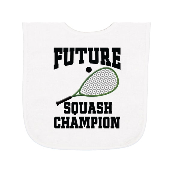 Inktastic Future Squash Player Champion Baby Terry Cloth Bib