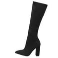 thumbnail image 6 of Womens Knee High Boots 2025 Fashion Knit Slip on Socks Pointed Toe High Heeled Winter Fall Tall Dress Boots, 6 of 7