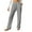 Grey, variant on IWRICH Women's Linen Pants High Waisted Wide Leg Straight Fall Casual Loose Trousers with Pockets White XL