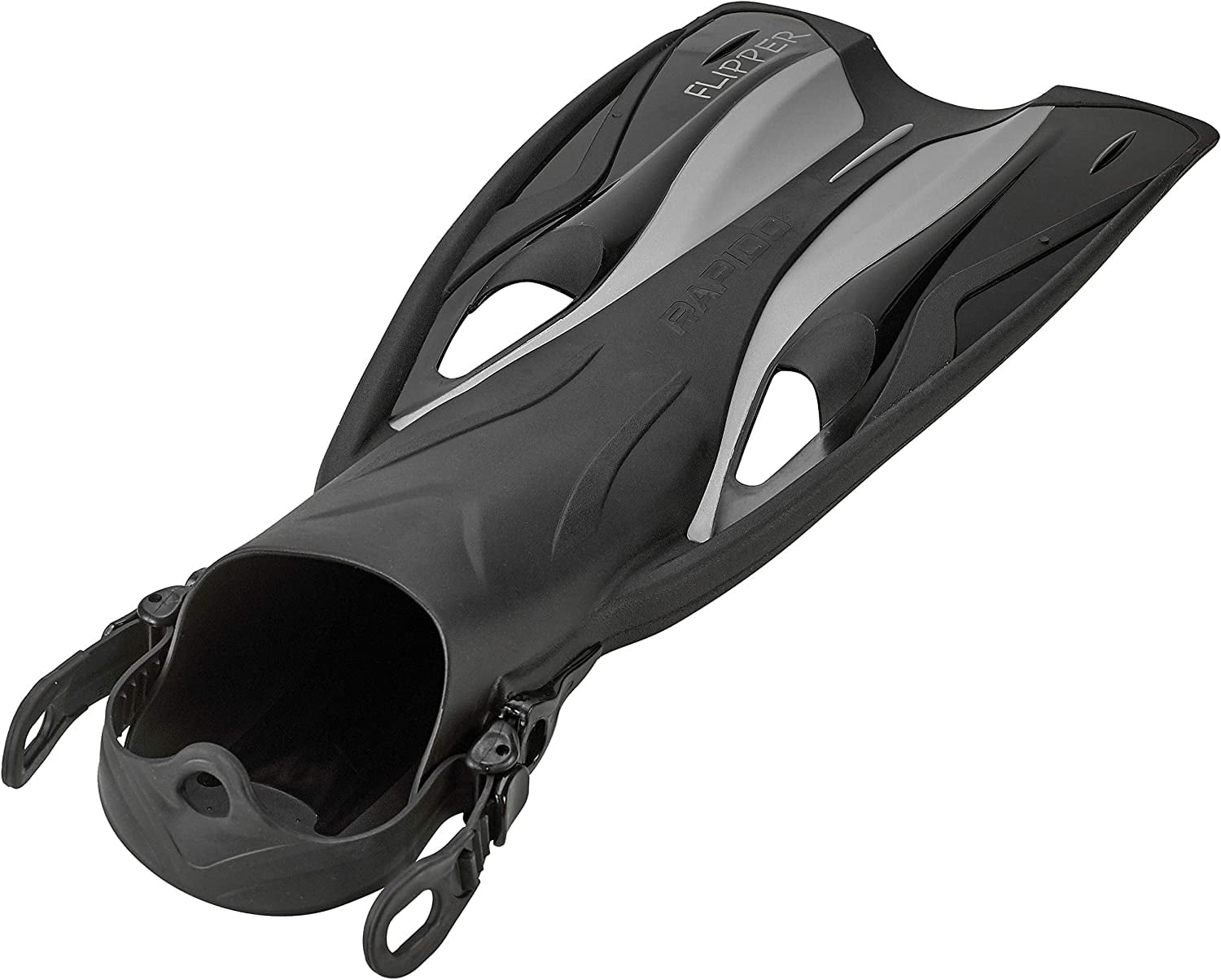 Rapido Boutique Collection Flipper Open Heel Adjustable Snorkel Fin with Snorkeling Gear Carry Bag, Ideal Snorkeling Fins for Snorkel or Scuba