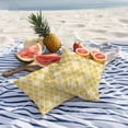thumbnail image 4 of 2 Pack Outdoor Waterproof Throw Pillow Covers,Yellow Bohemian Geometric Texture Decorative Square Patio Pillowcases for Chair Couch Sofa 16x16in, 4 of 9