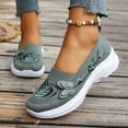 thumbnail image 2 of Orthopedic Shoes for Women Comfortable Casual Athletic Work Woven Slip on Mesh Breathable Lightweight Non Slip Walking Running Sneakers Green Size 6, 2 of 5