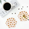 thumbnail image 5 of Pofeuu Squirrel Playing Print Leather Coasters Set of 6, Round Cups Mugs Mat Pad for Home Kitchen Heat Resistant Drink Coasters,Hexagon, 5 of 7