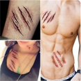 thumbnail image 4 of Tatuajes Temporales (10 Hojas) Pegatinas de Tatuajes de Cicatrices de Zombis de Halloween, 4 of 5