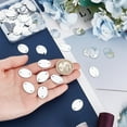thumbnail image 3 of 100Pcs Sew on Mirror Acrylic Oval Flat Back Mirror Beads with Hole Silver DIY Mirrored Rhinestones Decorative Mosaic Tiles for Costume Dresses Garment Accessory 19.5x14.5x0.8mm, 3 of 8