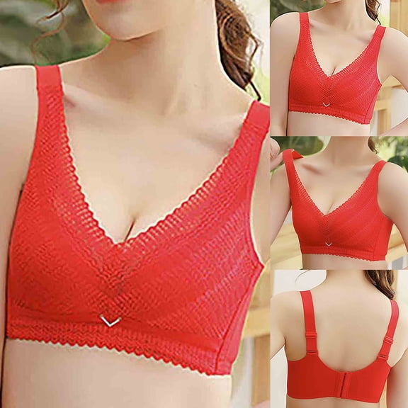 Bras for Women GaThRRgYP Women's Bra Soild Wire Free Underwear One-Piece Bra Everyday Underwear