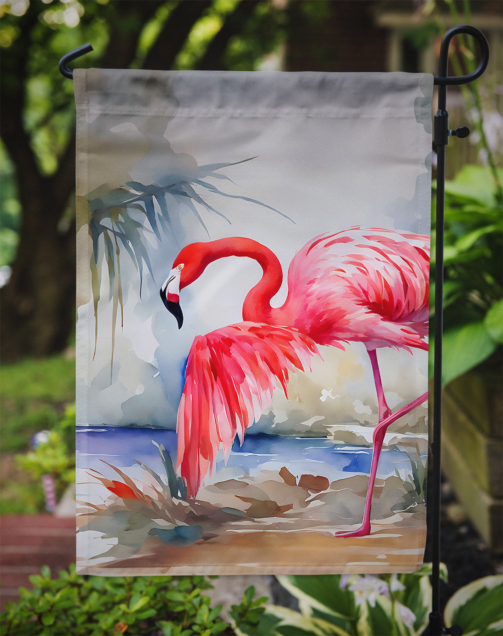 thumbnail image 3 of Flamingo Garden Flag 11.25 in x 15.5 in, 3 of 5