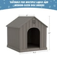 thumbnail image 4 of Bifanuo Durable Dog House for Small to Medium Dogs, PP Material Weatherproof Puppy Shelter with Elevated Floor & Air Vents, Easy Clean, Gray, 26.2"L x 24"W x 26"H, 4 of 8