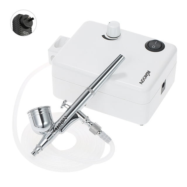 KKmoon Multi-purpose Dual Action Airbrush Mini Air Compressor Set Gravity Feed Air Brush Kit for Art Painting Tattoo Manicure Craft Cake Spray Model Air Brush Nail Tool Set 100-