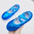 thumbnail image 6 of ZACPNCV Girls Ballet Shoes Toddler Highly Elastic Canvas Ballet Slippers Kids Ballerina Dance Shoes Blue, 6 of 8