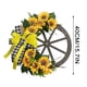 thumbnail image 3 of Guirnalda de lazo de girasol, decoración de simulación de flores, rueda de madera, disco para puerta, colgante, decoración de pared decorativa, 3 of 6