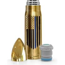Police Gifts For Men - 17oz Stainless Steel Thin Blue Line Flag Bullet Tumbler - Birthday Christmas Gifts For Men Dad Papa Grandpa Husband Brother Him - Retirement Gifts & Fathers Day Gift