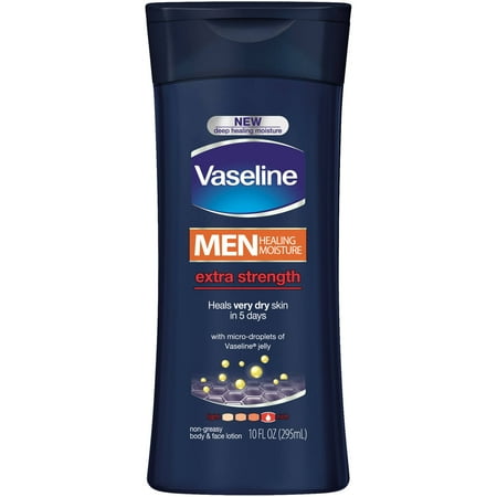 Vaseline Men Healing Moisture Extra Strength Body & Face Lotion, 10 Fl Oz