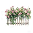 thumbnail image 2 of Meggemo Rose Flower Picket Fence Wall Sticker Vinyl Decal Romantic Garden Fence Design for Living Room Bedroom Nursery Home Decor, 2 of 7