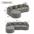 thumbnail image 2 of LUCKHAO Modular L- Shaped Chenille Sectional Sofa Couch with Chaise ,Sleeper Sofa Couches , Deep Seater Upholstered Memory Foam Sofa Couch ,No Installation, 2 of 14