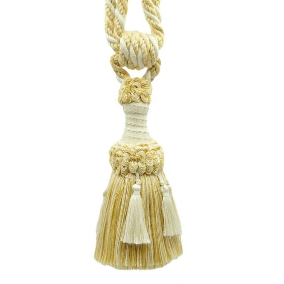 DECOPRO Beautifully Handcrafted Curtain & Drapery Tassel Tieback with Matte Finish, Tassel Length 6" (15cm), Spread 30" (76cm) # TBEMP6, #W94 Sold Individually