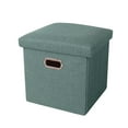 thumbnail image 2 of Caja de juguetes de almacenamiento plegable, reposapiés pecho, banco, muebles para habitación de niños, dormitorio, sala de Verde Macarena Otomana de almacenamiento plegable, 2 of 8