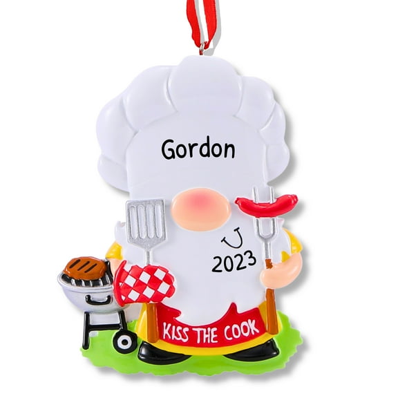 Ornaments by Elves Personalized Gnome BBQ Cook Christmas Ornament 2024
