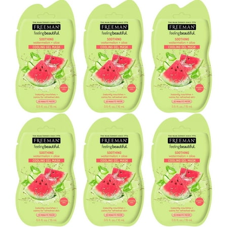 Freeman Feeling Beautiful Watermelon & Aloe Cooling Gel Mask .5 oz Trial Size 6p